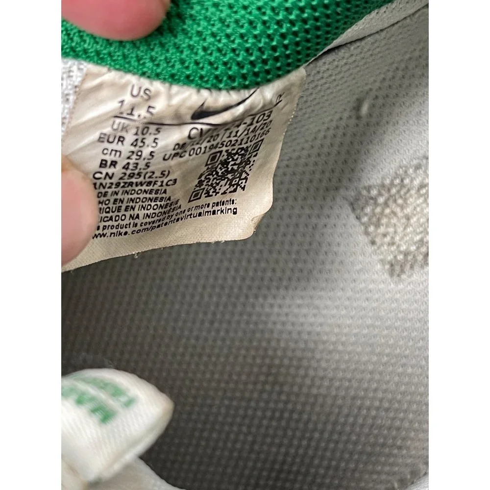 Nike Air Force 1 Low Top Shoes White Pine Green CV172 103 Men’s Size 11.5 - Picture 6 of 8